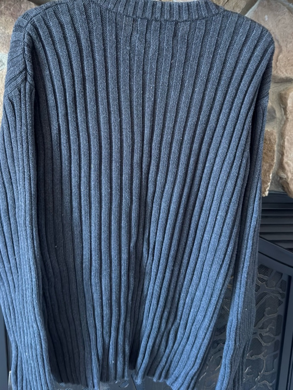 croft & barrow Men's Ribbed Crewneck Sweater - Charcoal - Picture 4 of 4